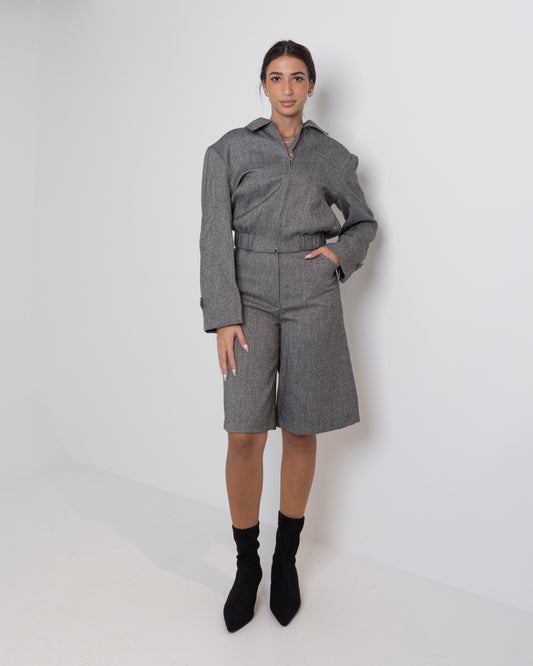 Wool Grey Bermuda Set