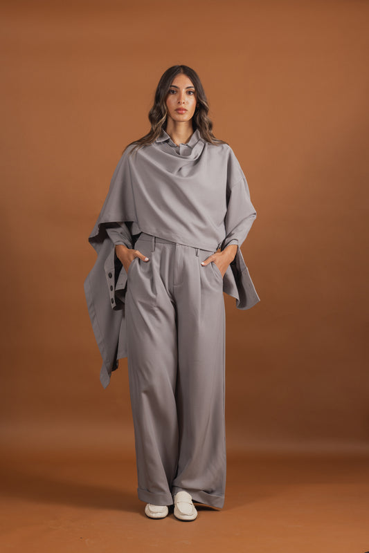 Grey Set with Scarf Top