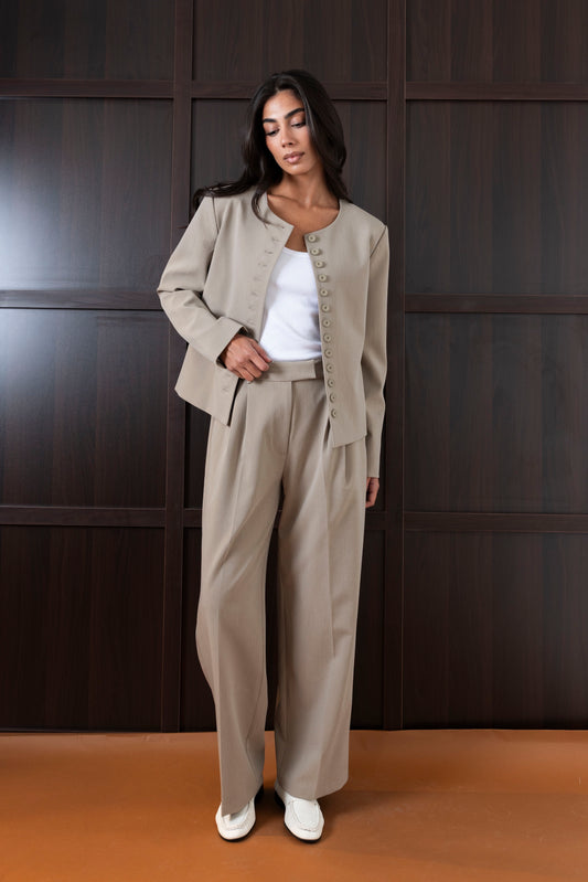 Buttoned Suit Set