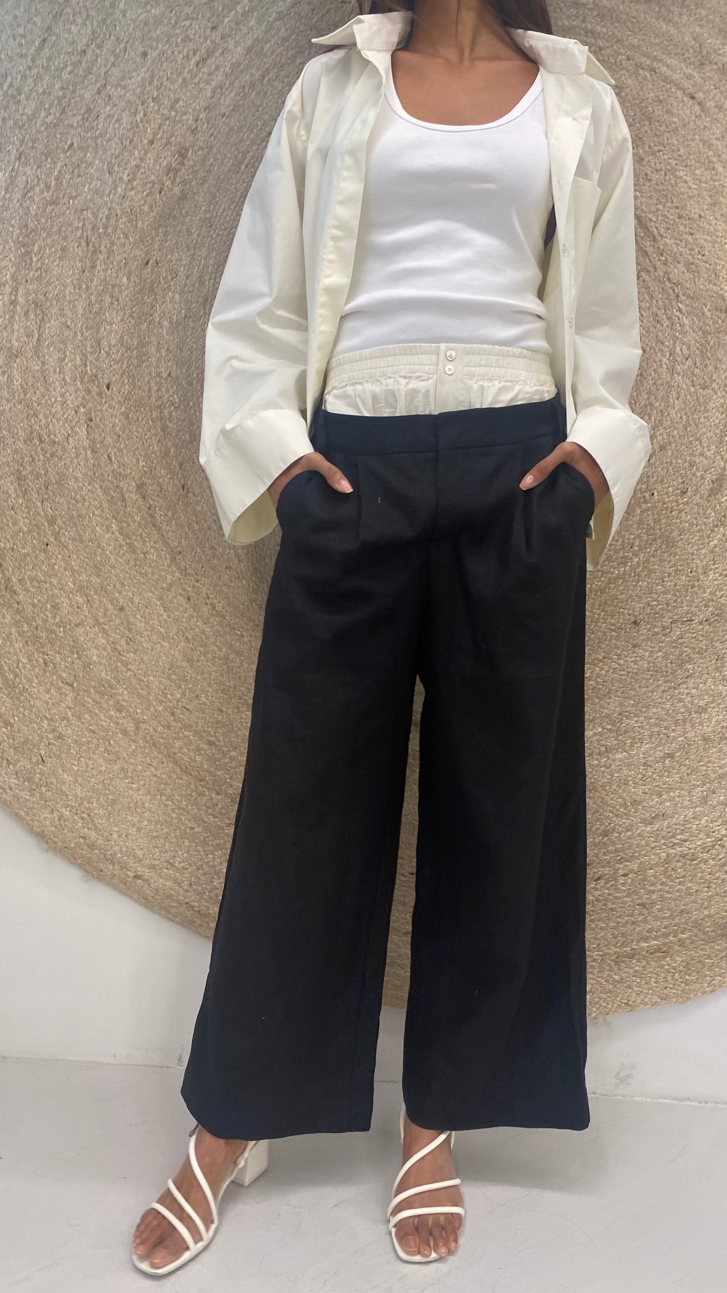 Tailored Trousers with Attached Piece