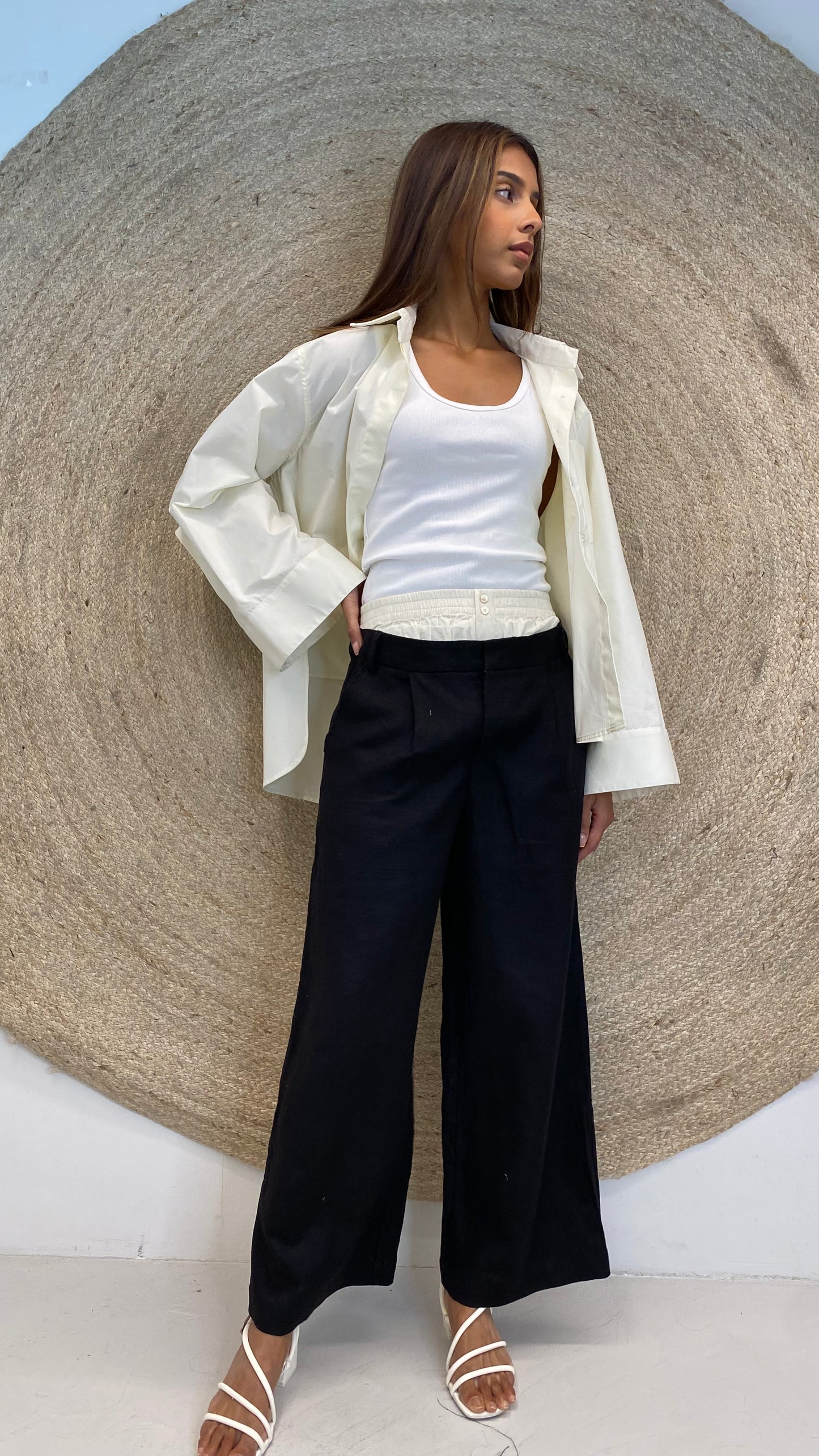 Tailored Trousers with Attached Piece