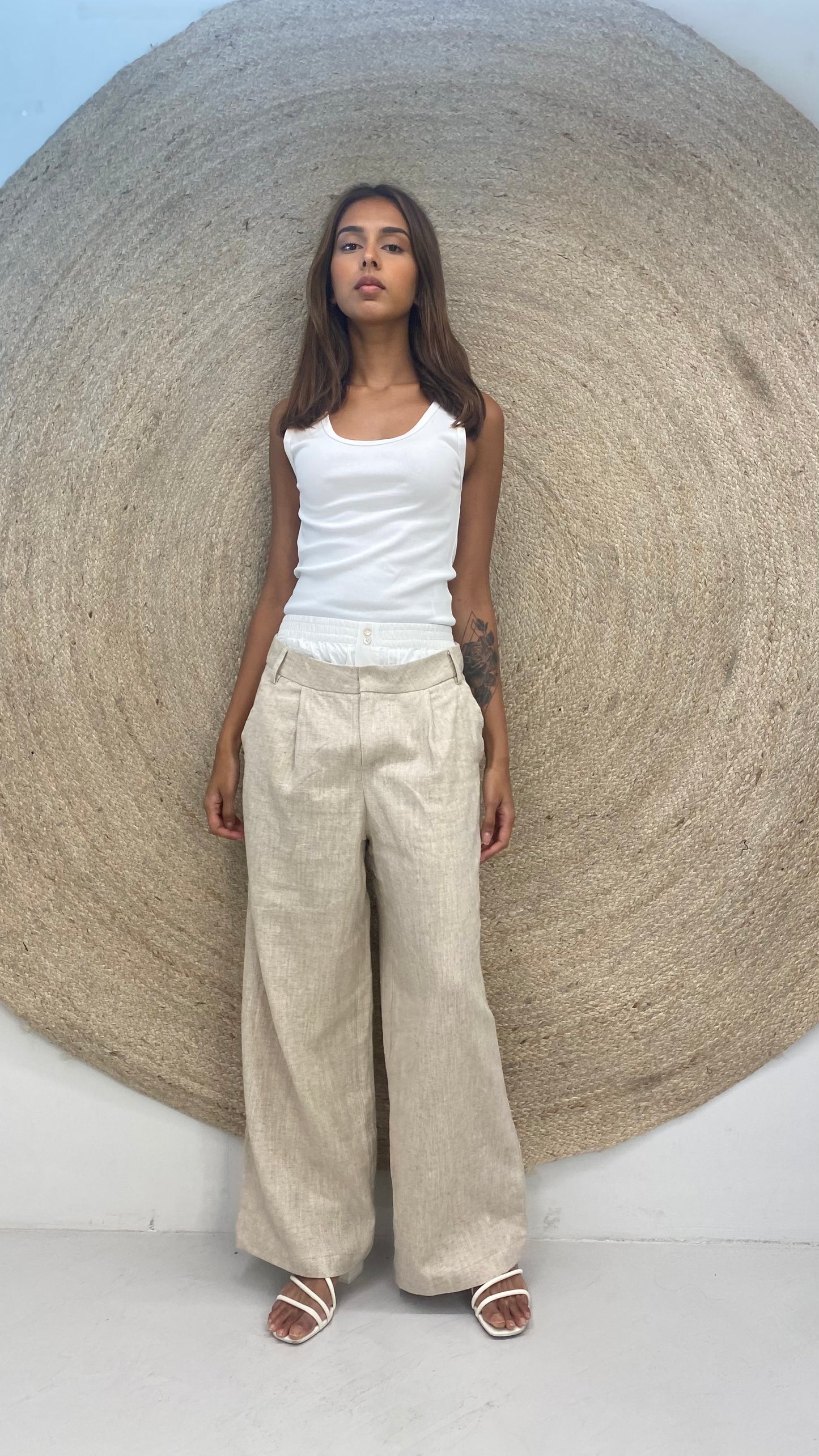 Tailored Trousers with Attached Piece