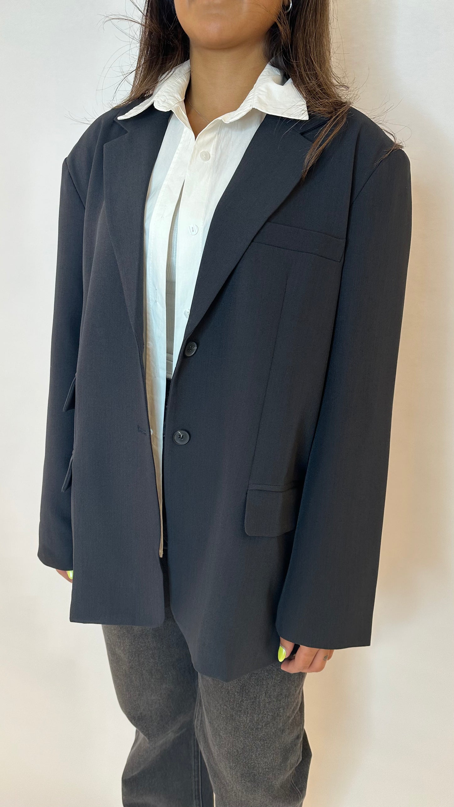 Blazer with Attached White Shirt Under