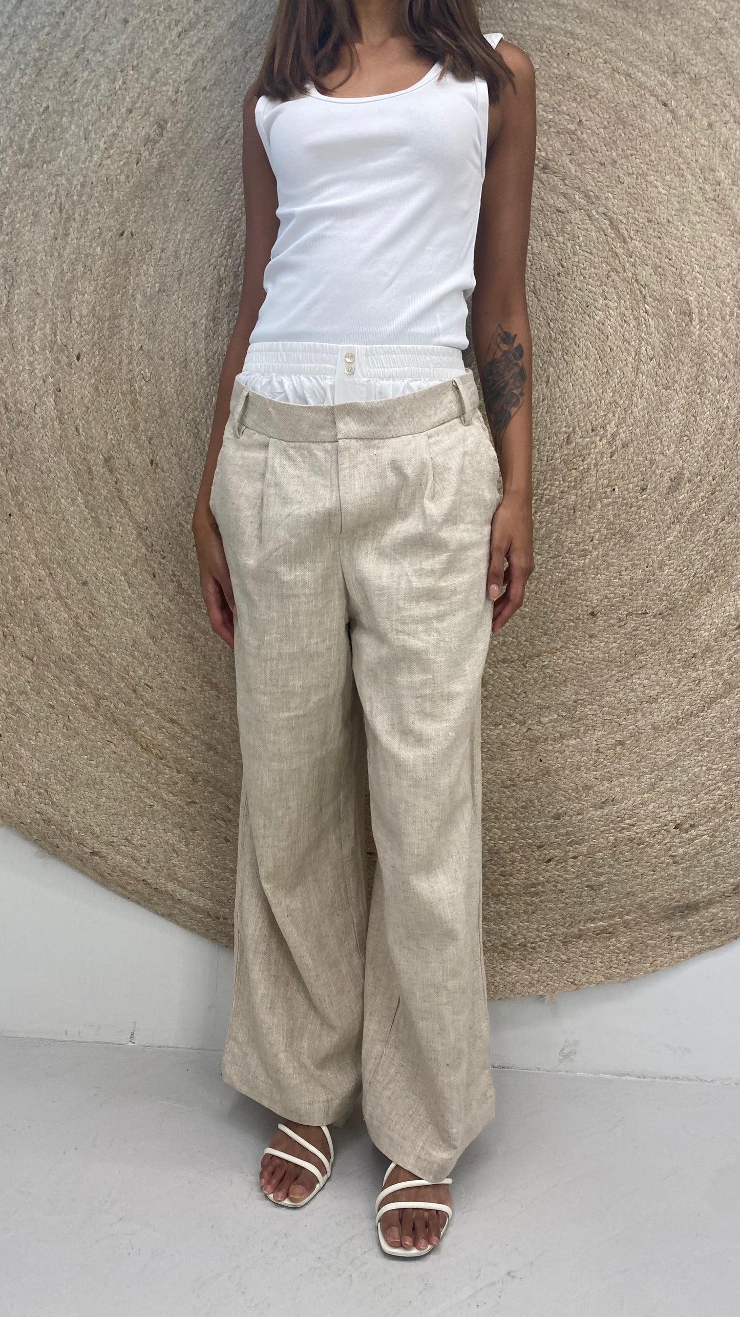 Tailored Trousers with Attached Piece