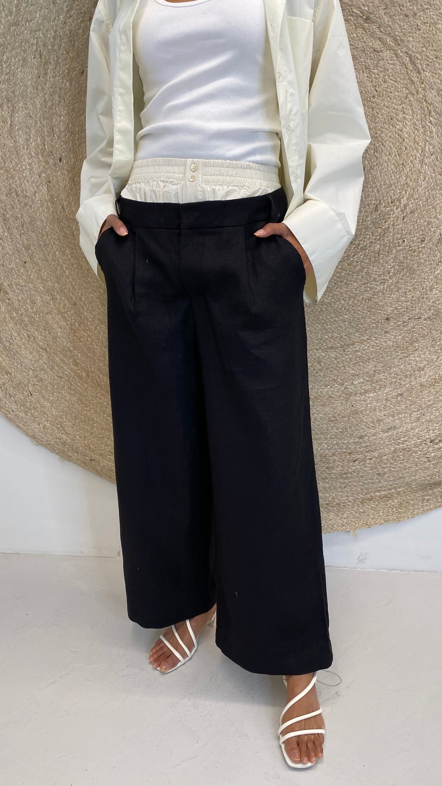 Tailored Trousers with Attached Piece