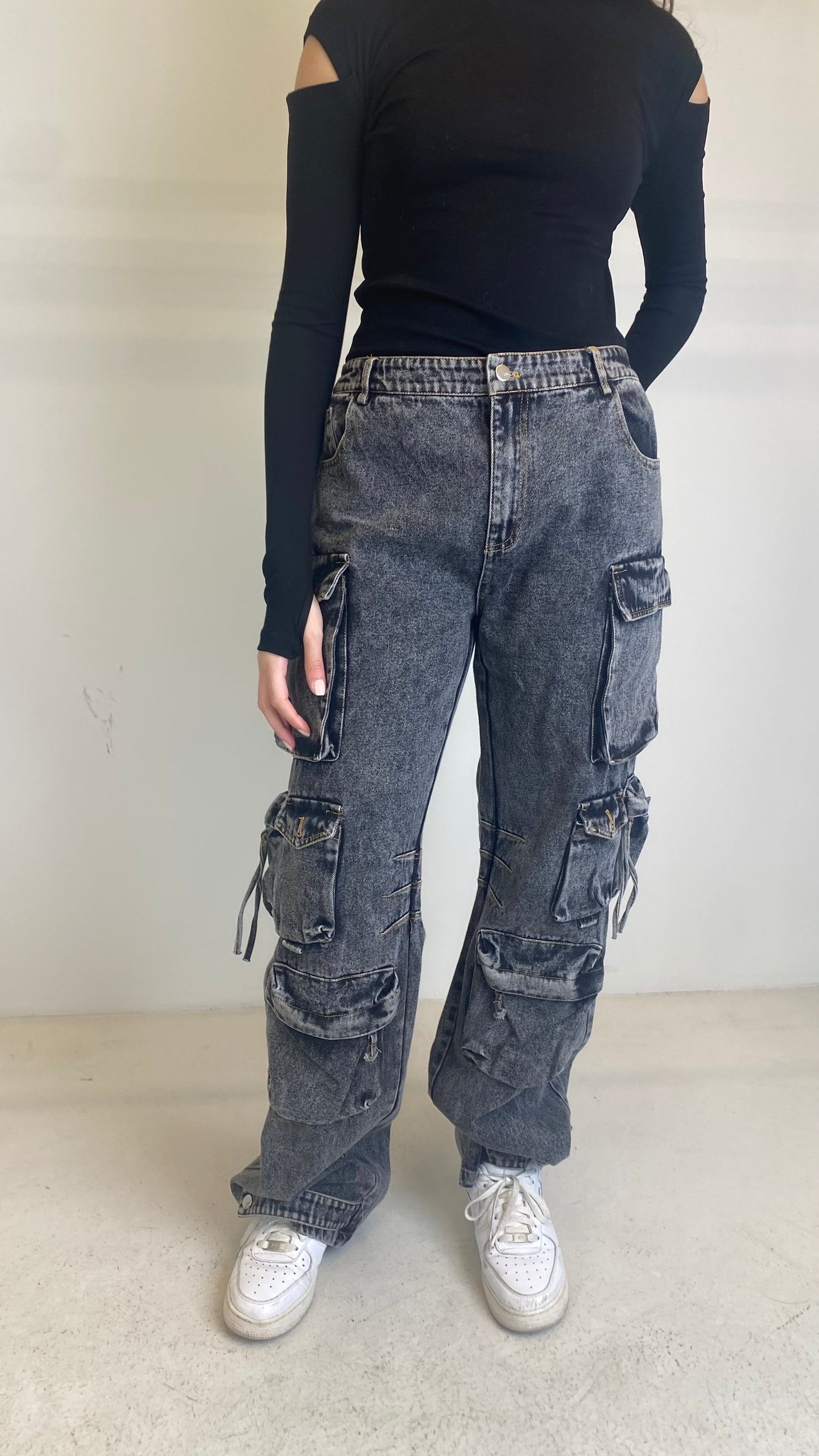 Denim Cargo Pants