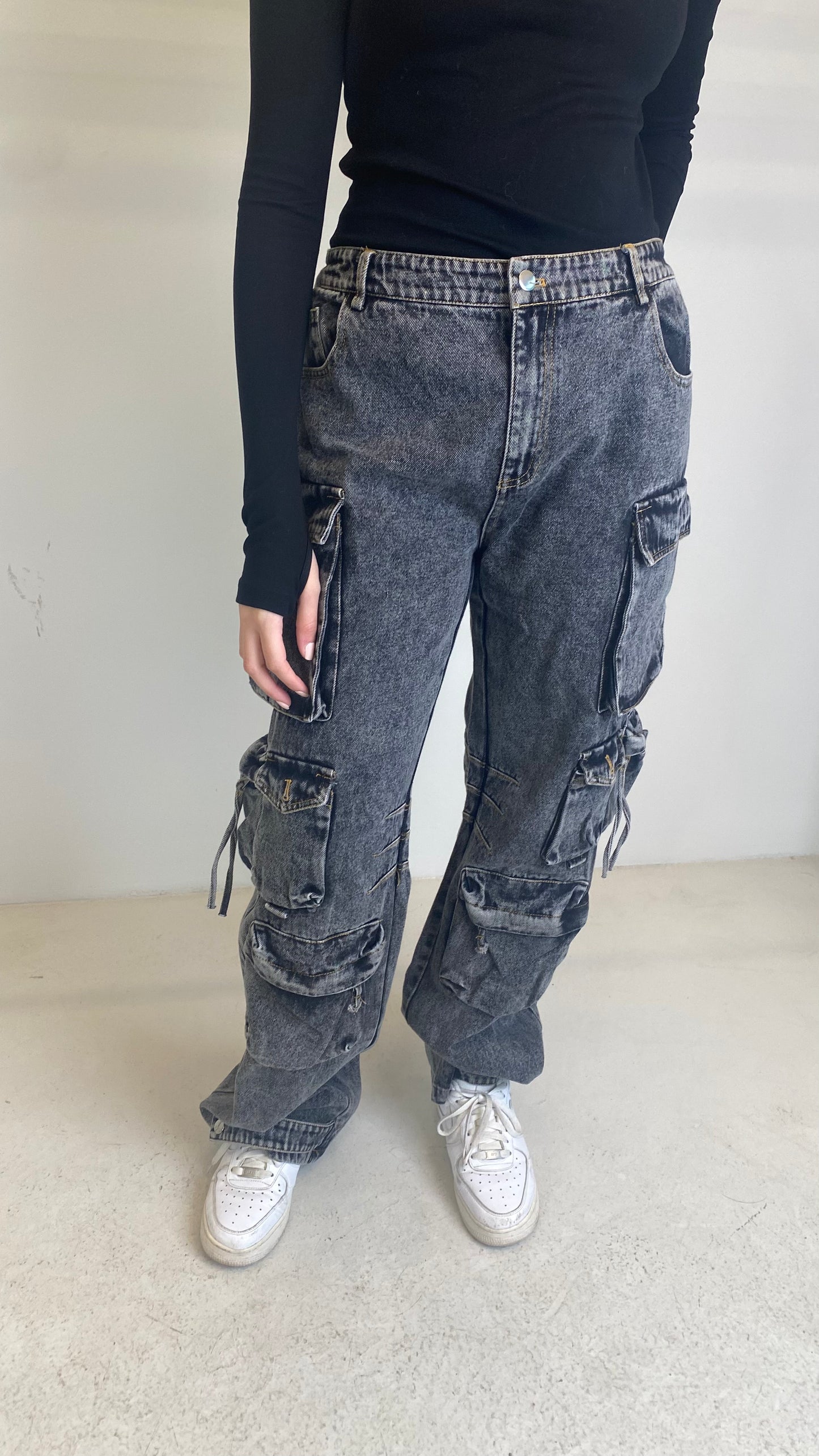 Denim Cargo Pants