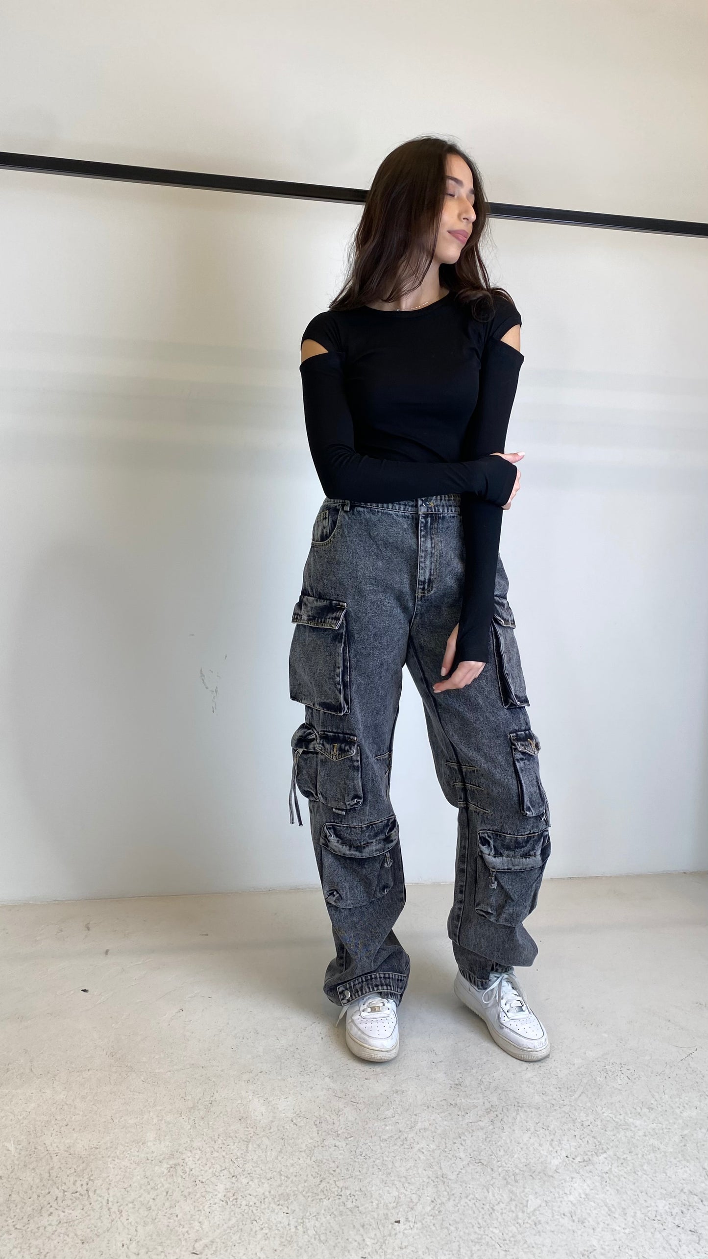 Denim Cargo Pants