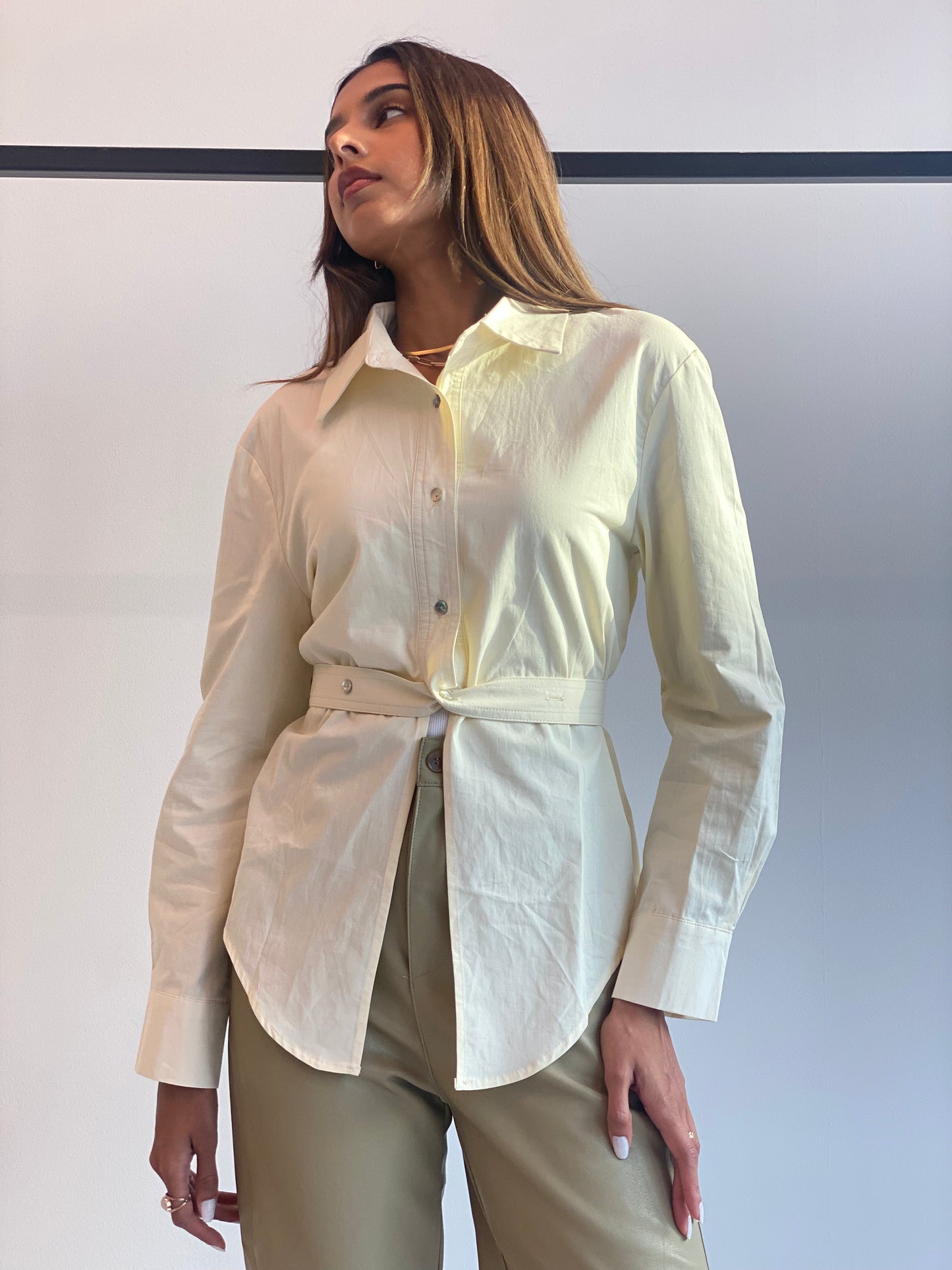 Shirt with Attached Belt